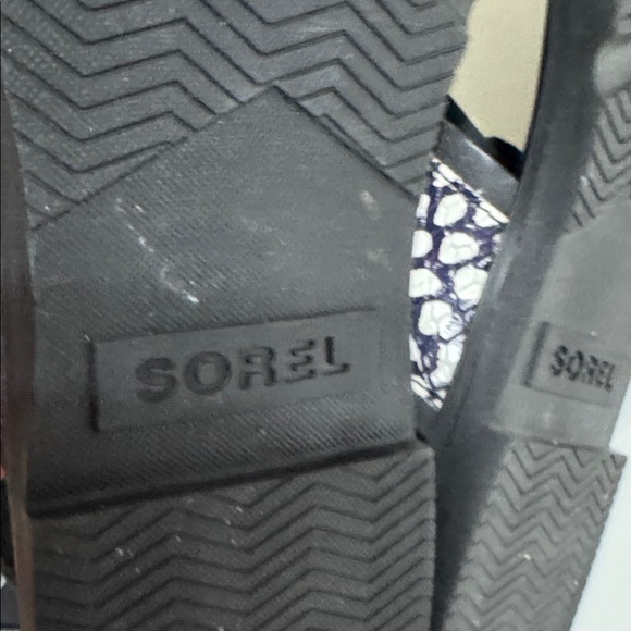 Sorel Black and White Patterned Sandals - Picture 6 of 9